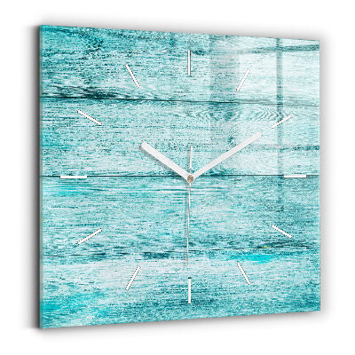 Štvorcové hodiny Modré staré drevo