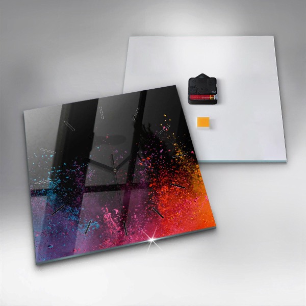 Štvorcové hodiny Explózia farieb