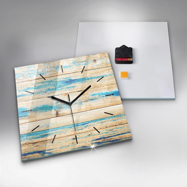 Štvorcové hodiny Poškriabané drevo