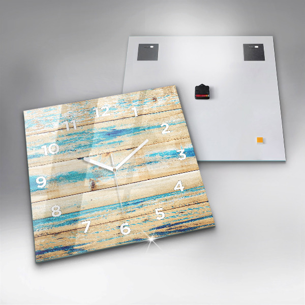 Štvorcové hodiny Poškriabané drevo