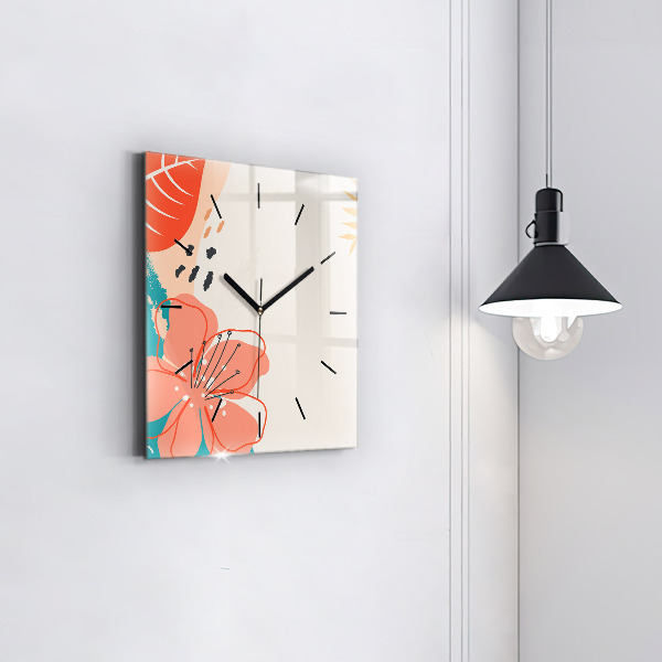 Štvorcové hodiny Havajské rastliny