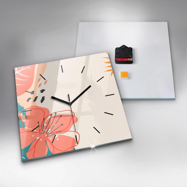 Štvorcové hodiny Havajské rastliny