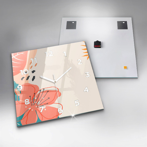 Štvorcové hodiny Havajské rastliny