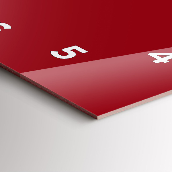 Štvorcové hodiny Červená