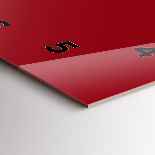 Štvorcové hodiny Červená