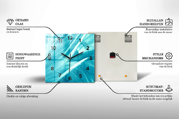 Štvorcové hodiny Červená