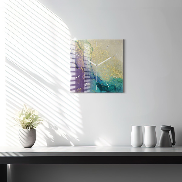 Štvorcové hodiny Farebná abstrakcia