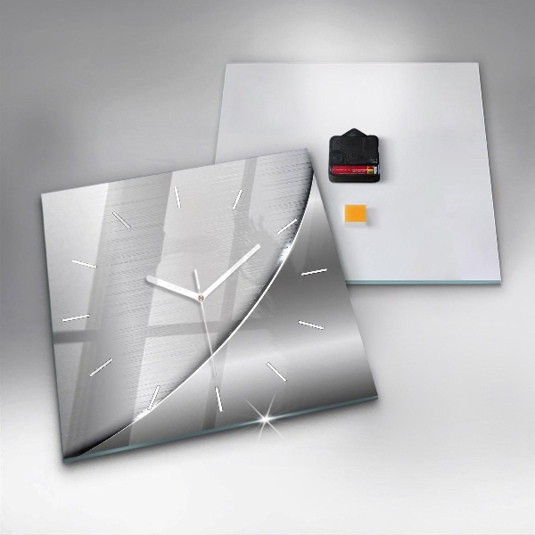 Štvorcové hodiny Strieborný vzor