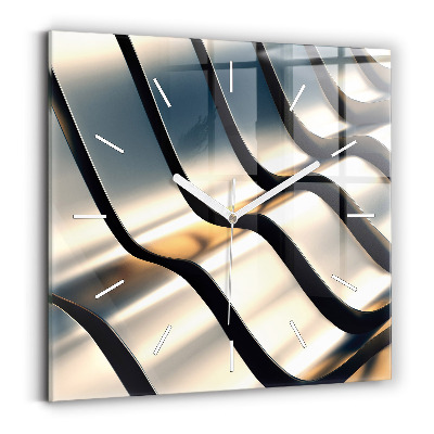 Štvorcové hodiny Strieborný vzor