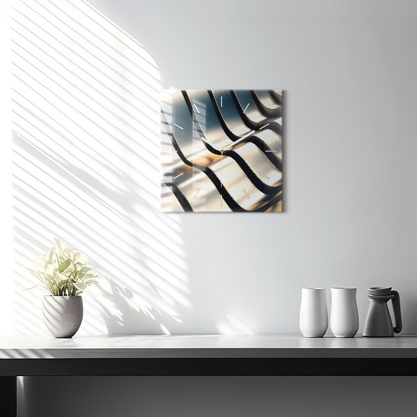 Štvorcové hodiny Strieborný vzor