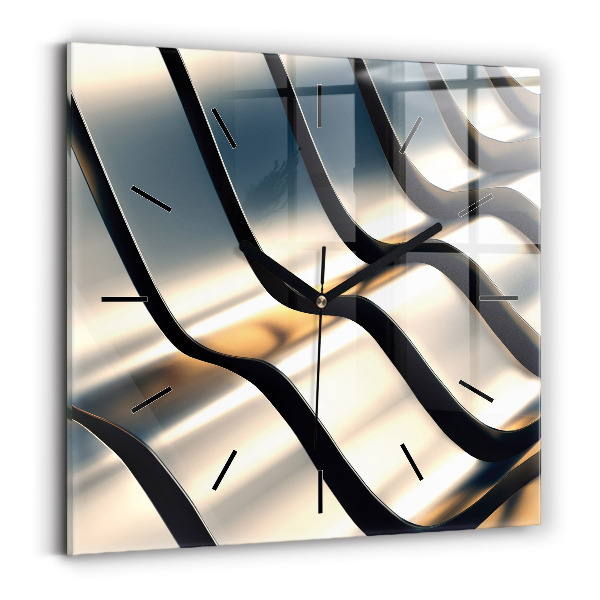 Štvorcové hodiny Strieborný vzor