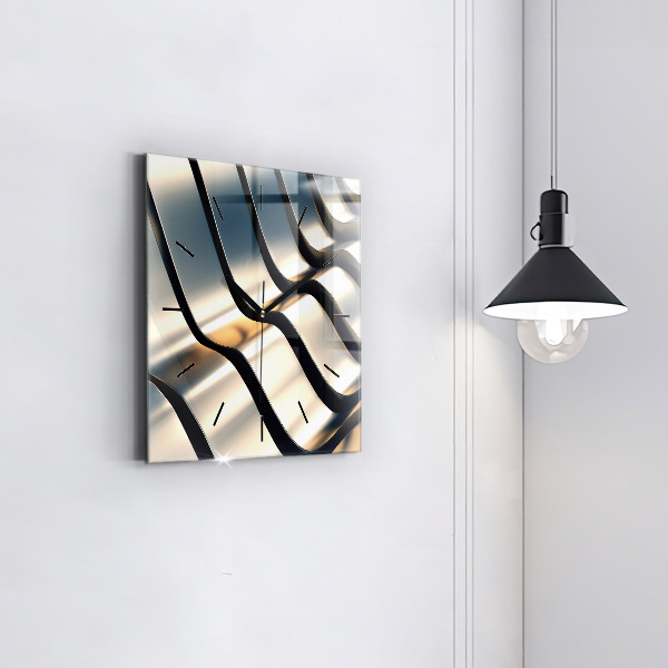 Štvorcové hodiny Strieborný vzor