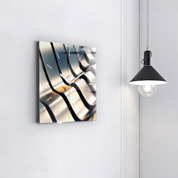 Štvorcové hodiny Strieborný vzor