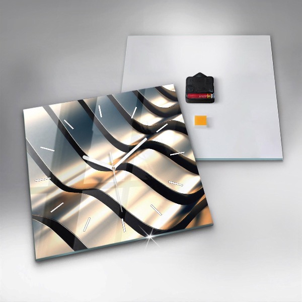 Štvorcové hodiny Strieborný vzor