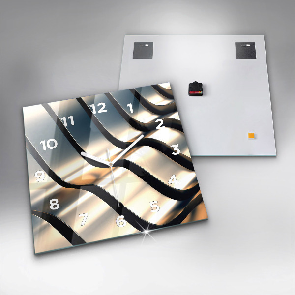 Štvorcové hodiny Strieborný vzor