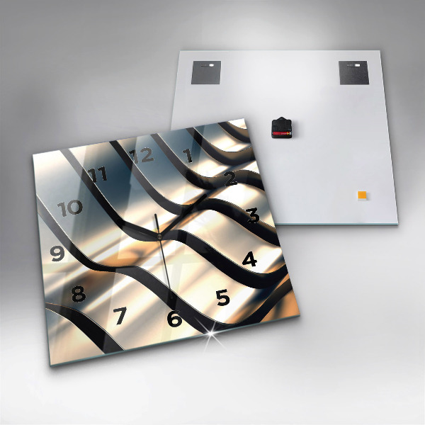 Štvorcové hodiny Strieborný vzor