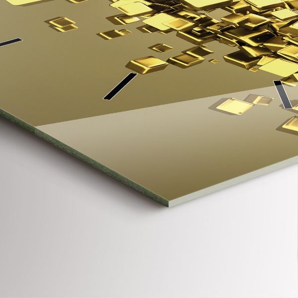 Štvorcové hodiny Zlaté štvorčeky