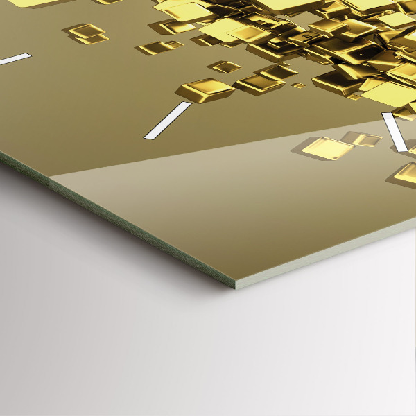 Štvorcové hodiny Zlaté štvorčeky