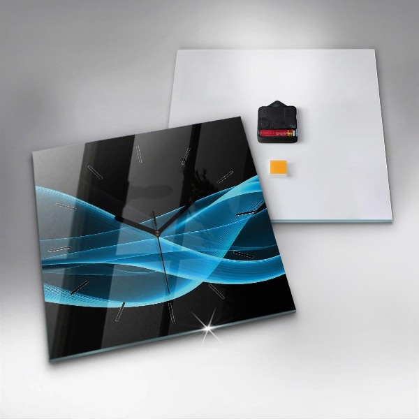 Štvorcové hodiny Modrá abstrakcia