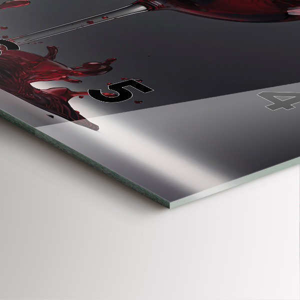 Štvorcové hodiny Pohárik červeného vína