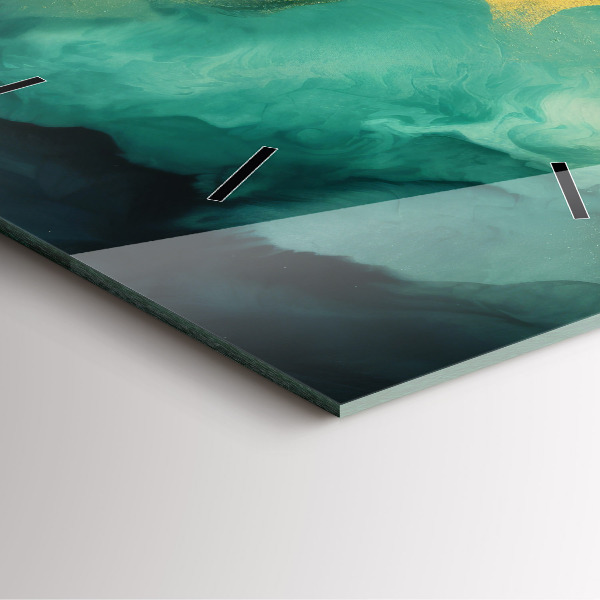 Štvorcové hodiny Zelený mramor