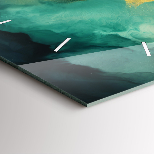 Štvorcové hodiny Zelený mramor