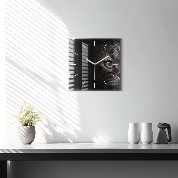 Štvorcové hodiny Škótsky pes a mačka