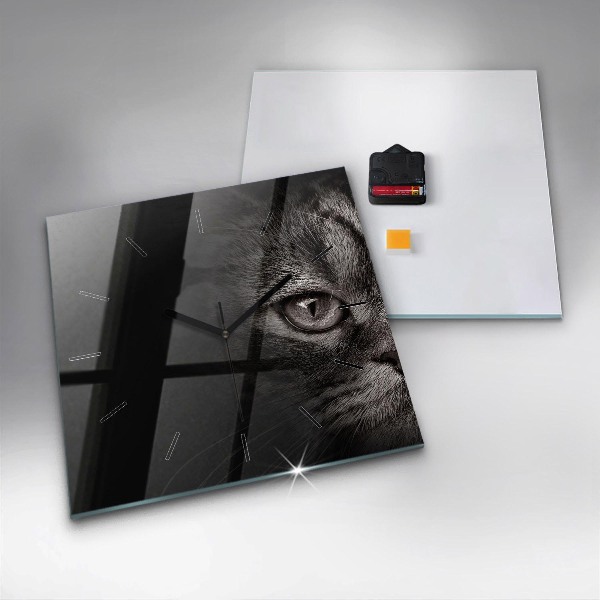 Štvorcové hodiny Škótsky pes a mačka