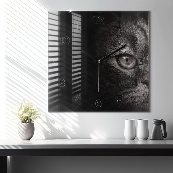 Štvorcové hodiny Škótsky pes a mačka