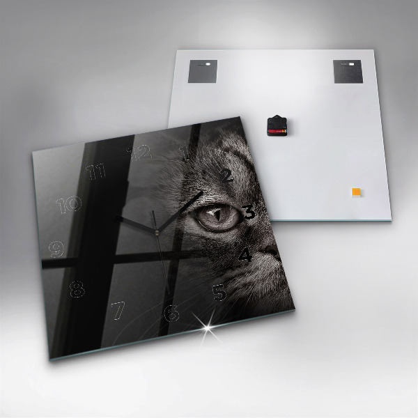 Štvorcové hodiny Škótsky pes a mačka