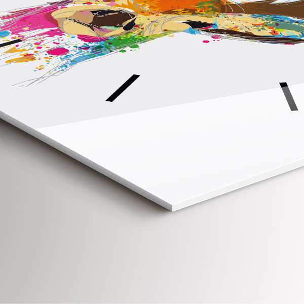 Štvorcové hodiny Farebná hlava jeleňa