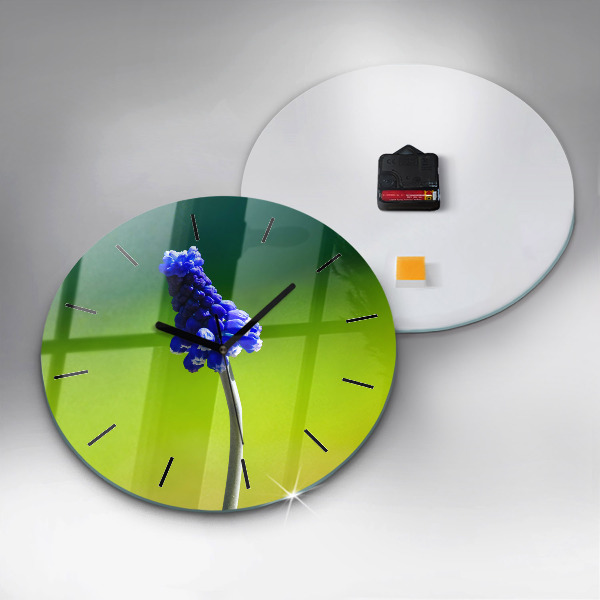 Okrúhle hodiny Modré kvety