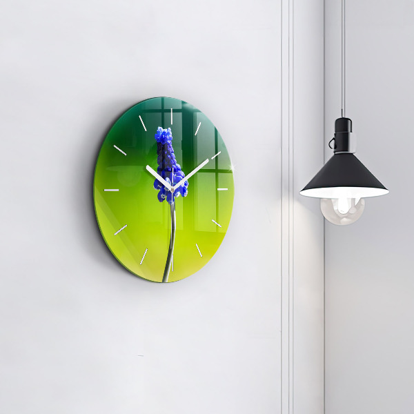 Okrúhle hodiny Modré kvety