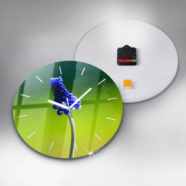 Okrúhle hodiny Modré kvety