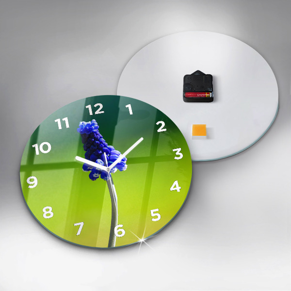 Okrúhle hodiny Modré kvety