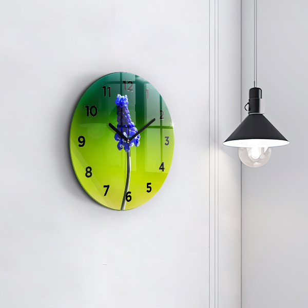 Okrúhle hodiny Modré kvety