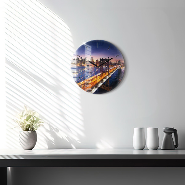 Okrúhle hodiny New York a západ slnka