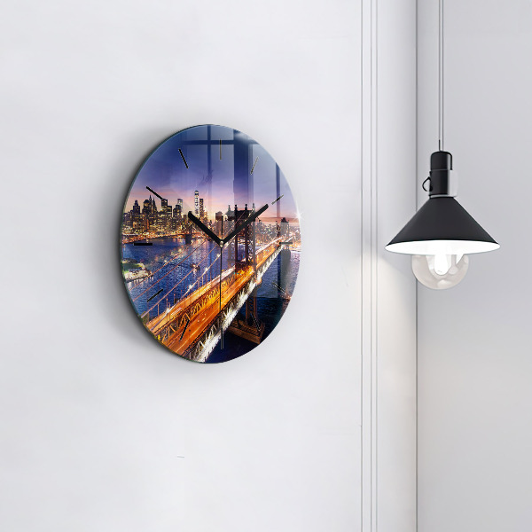 Okrúhle hodiny New York a západ slnka