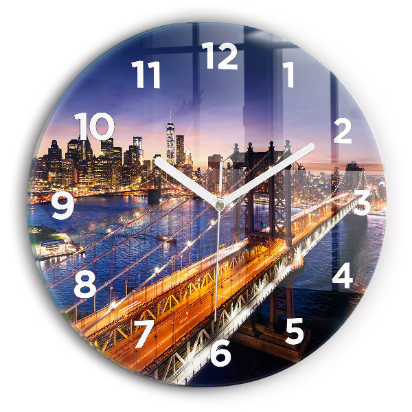Okrúhle hodiny New York a západ slnka