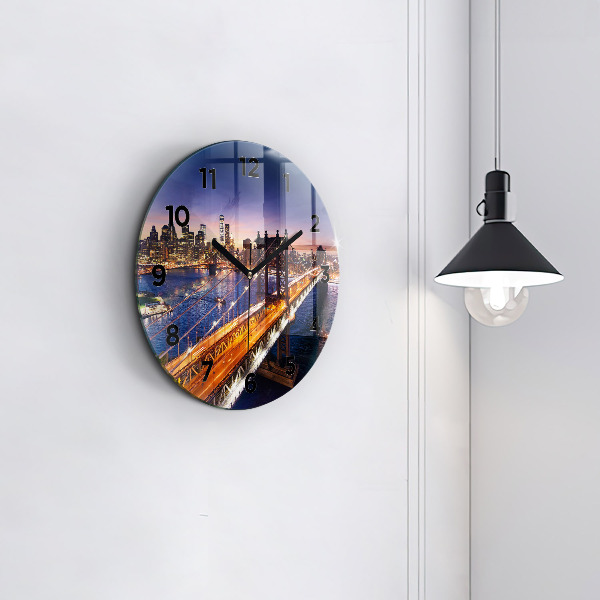 Okrúhle hodiny New York a západ slnka