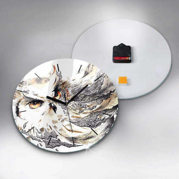 Okrúhle hodiny Sova symbol múdrosti