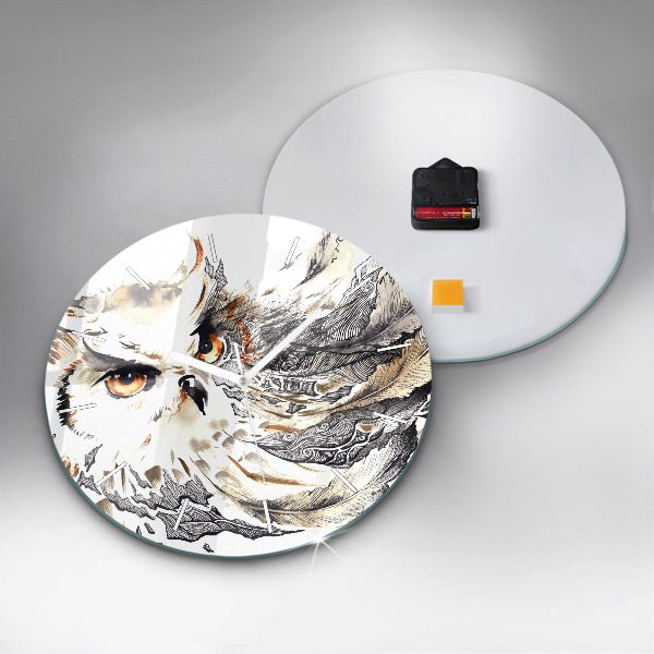 Okrúhle hodiny Sova symbol múdrosti