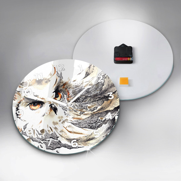Okrúhle hodiny Sova symbol múdrosti