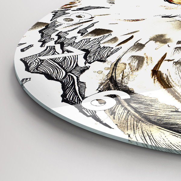 Okrúhle hodiny Sova symbol múdrosti