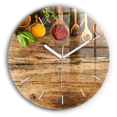 Okrúhle hodiny Lyžice korenia