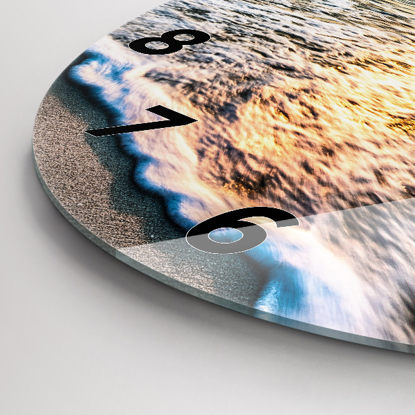 Okrúhle hodiny Pláž, more a piesok