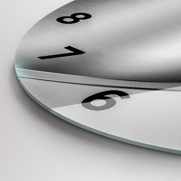 Okrúhle hodiny Šedá kovová abstrakcia