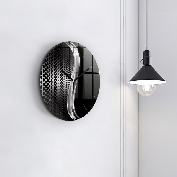 Okrúhle hodiny Black metalová abstrakcia