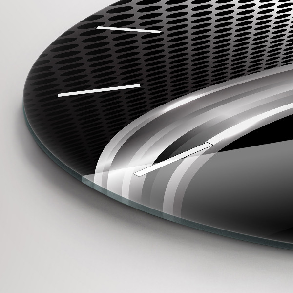 Okrúhle hodiny Black metalová abstrakcia