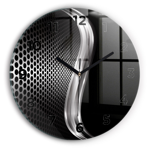Okrúhle hodiny Black metalová abstrakcia